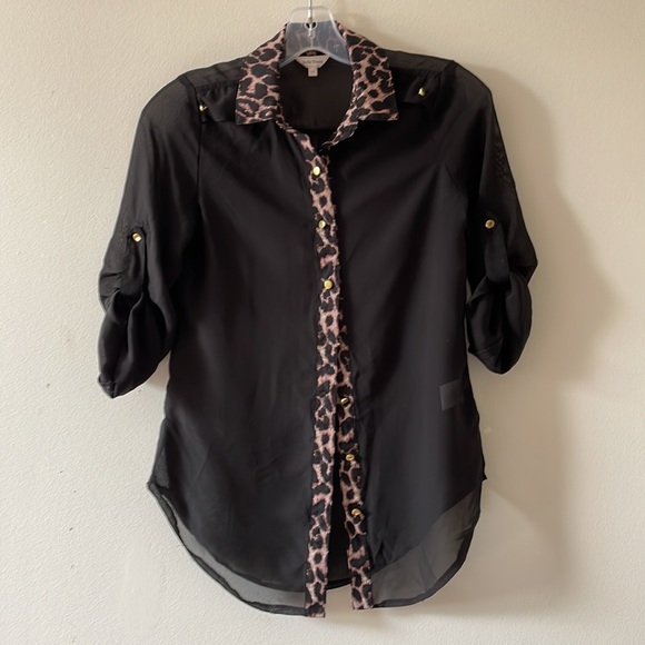 Sheer loose blouse Cover up Top Stella Tweed long sleeve size S - Picture 7 of 10